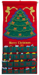 Green Christmas Tree Advent Calendar With "Merry Christmas"